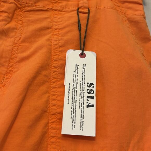 Sanctuary orange cuffed cargo shorts Size 27 New - Picture 4 of 10